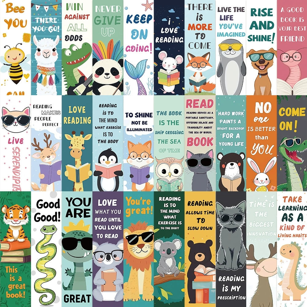 Animals with inspirational quote bookmarks