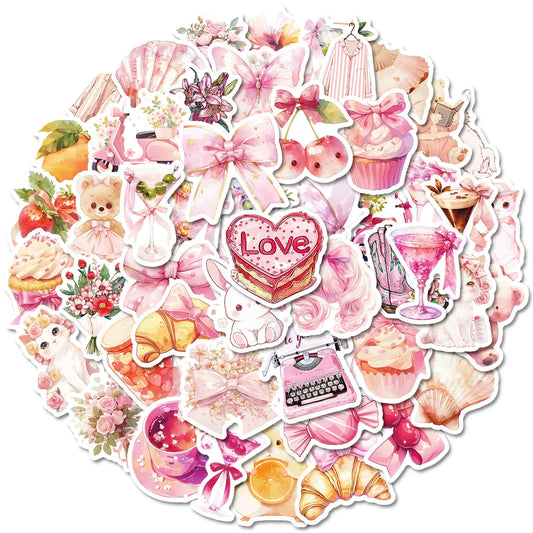 Pink cartoon stickers