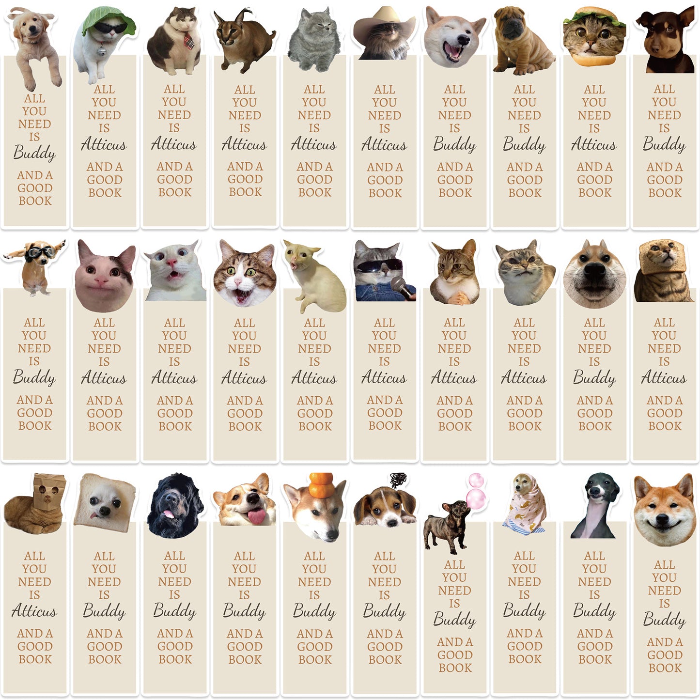 Animals Memes Series Bookmarks
