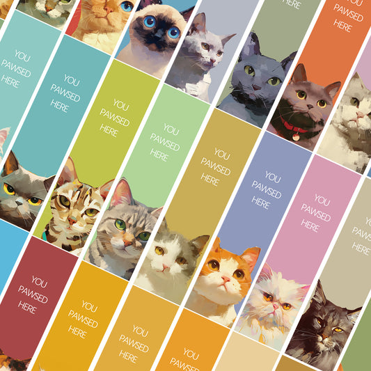 Cute cartoon cat paws bookmarks