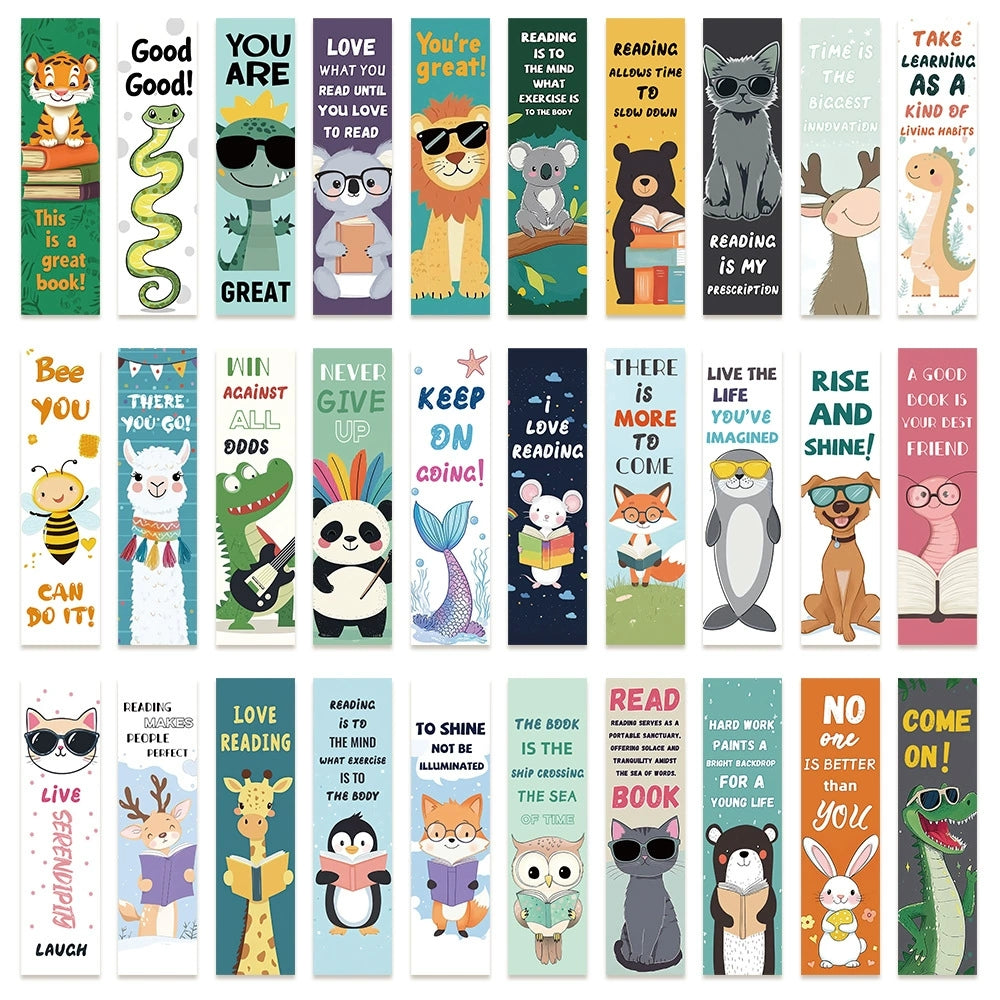 Animals with inspirational quote bookmarks