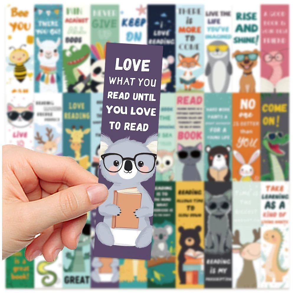 Animals with inspirational quote bookmarks