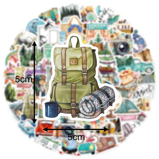 Travel Themed Cartoon Stickers